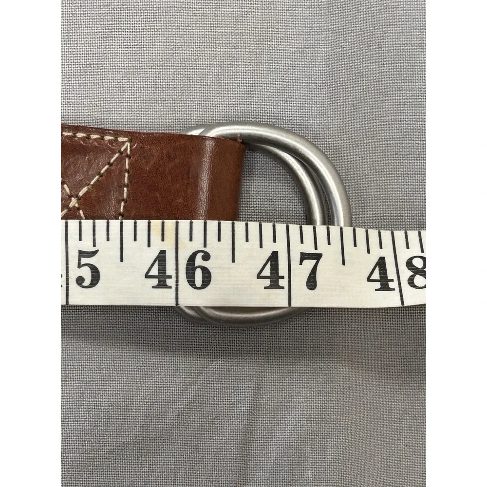Cremieux Twill Weave Navy Blue Belt Featuring Footballs Double Ring Buckle